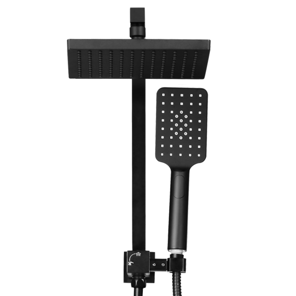 Cefito 8'' Rain Shower Head Set Handheld Square High Pressure Black - SILBERSHELL