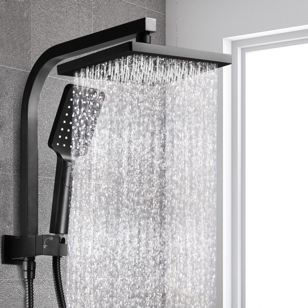 Cefito 8'' Rain Shower Head Set Handheld Square High Pressure Black - SILBERSHELL