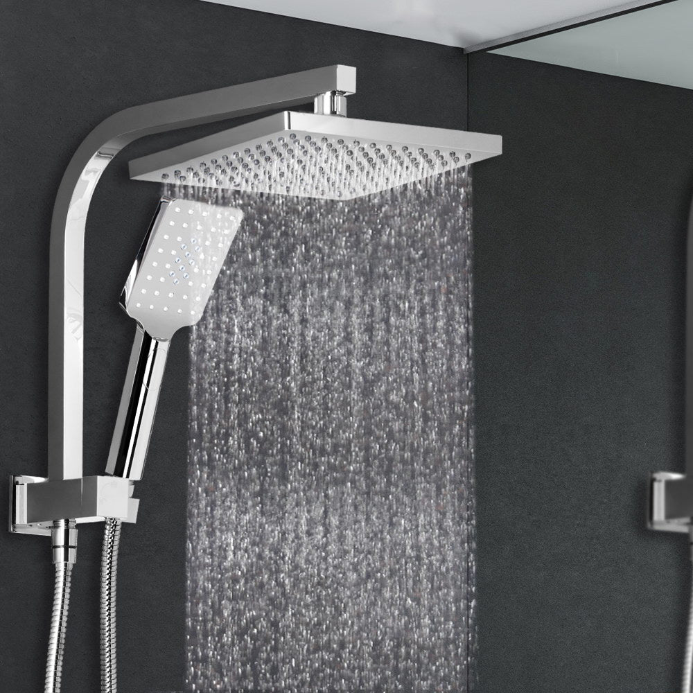 Cefito 8'' Rain Shower Head Set Handheld Square High Pressure Chrome - SILBERSHELL