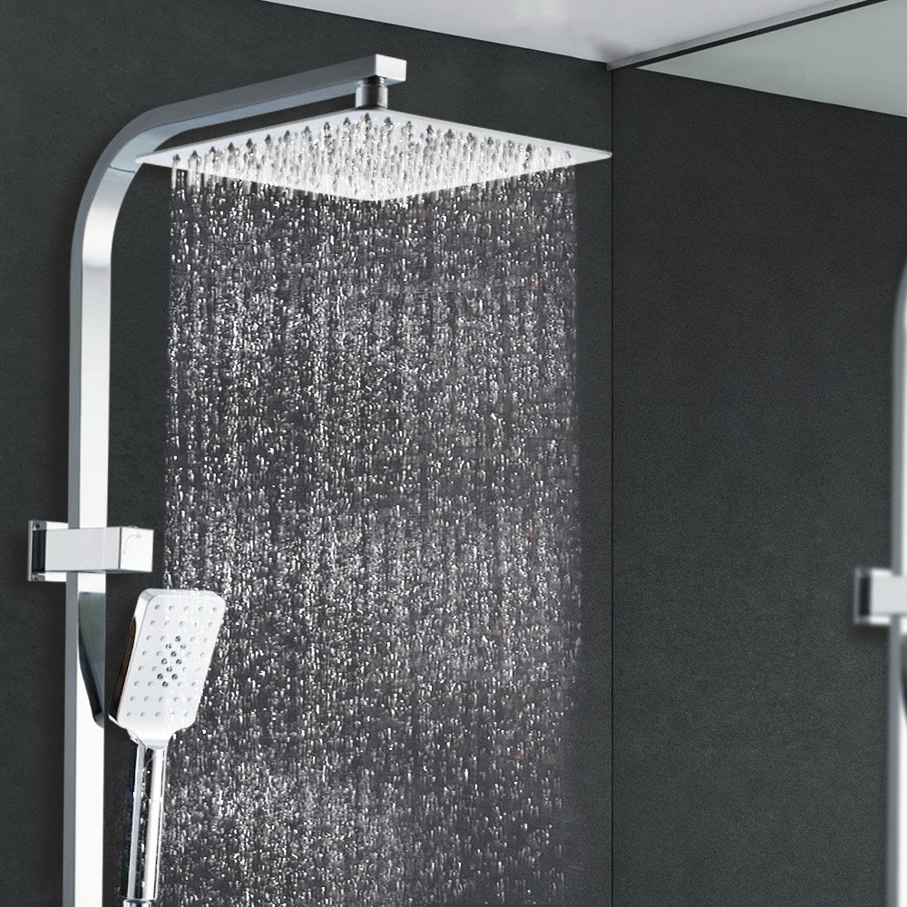 Cefito 10'' Rain Shower Head Set Handheld Square High Pressure Chrome - SILBERSHELL