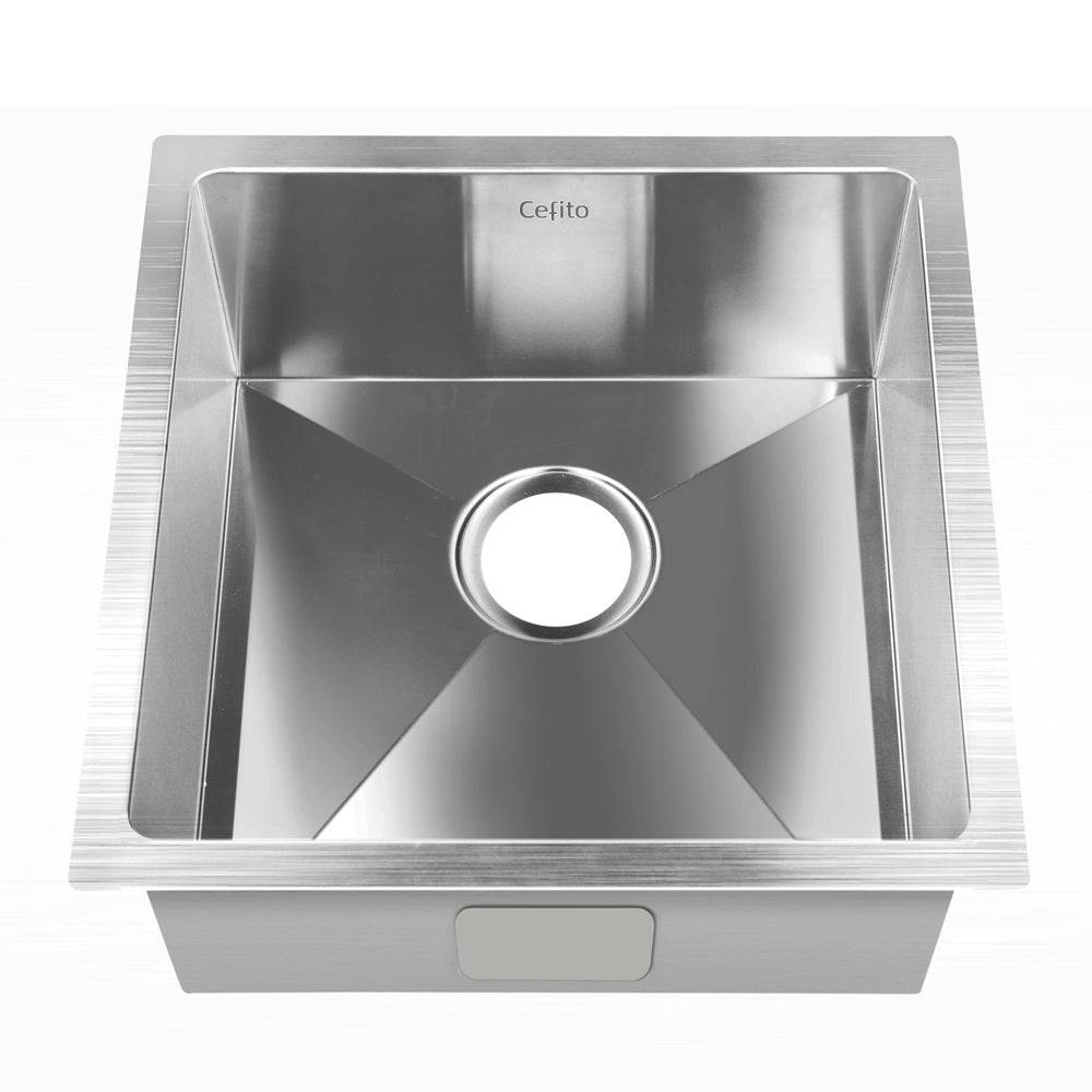 Cefito 44cm x 44cm Stainless Steel Kitchen Sink Under/Top/Flush Mount Silver - SILBERSHELL™