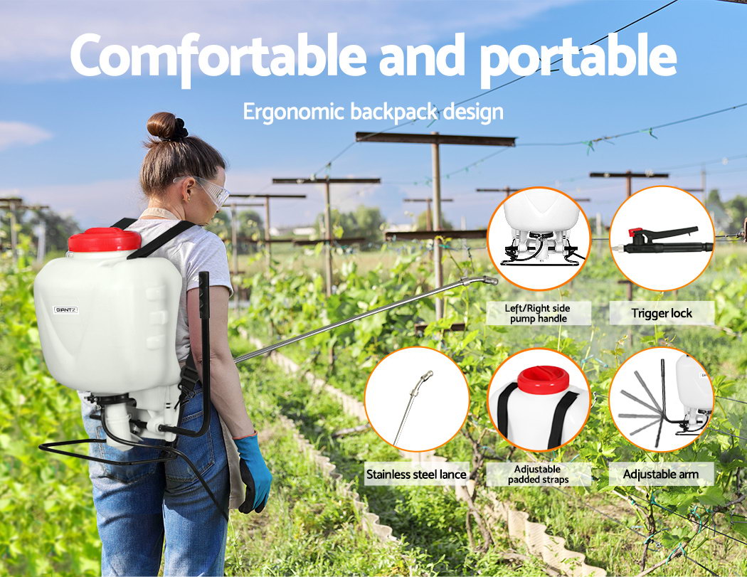 Giantz Weed Sprayer 15L Knapsack Backpack Pesticide Spray Fertiliser Farm Garden - SILBERSHELL
