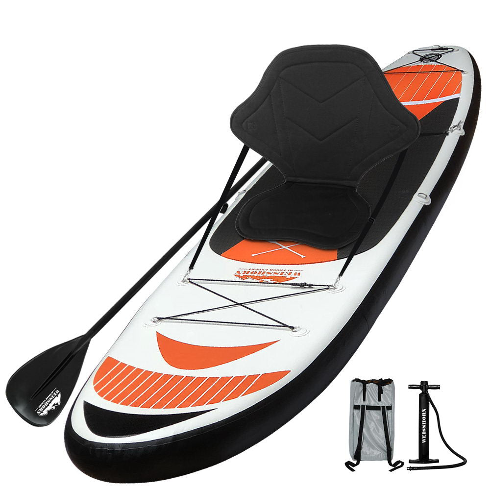 Weisshorn Stand Up Paddle Board 11FT Inflatable SUP Surfborads 15CM Thick - SILBERSHELL