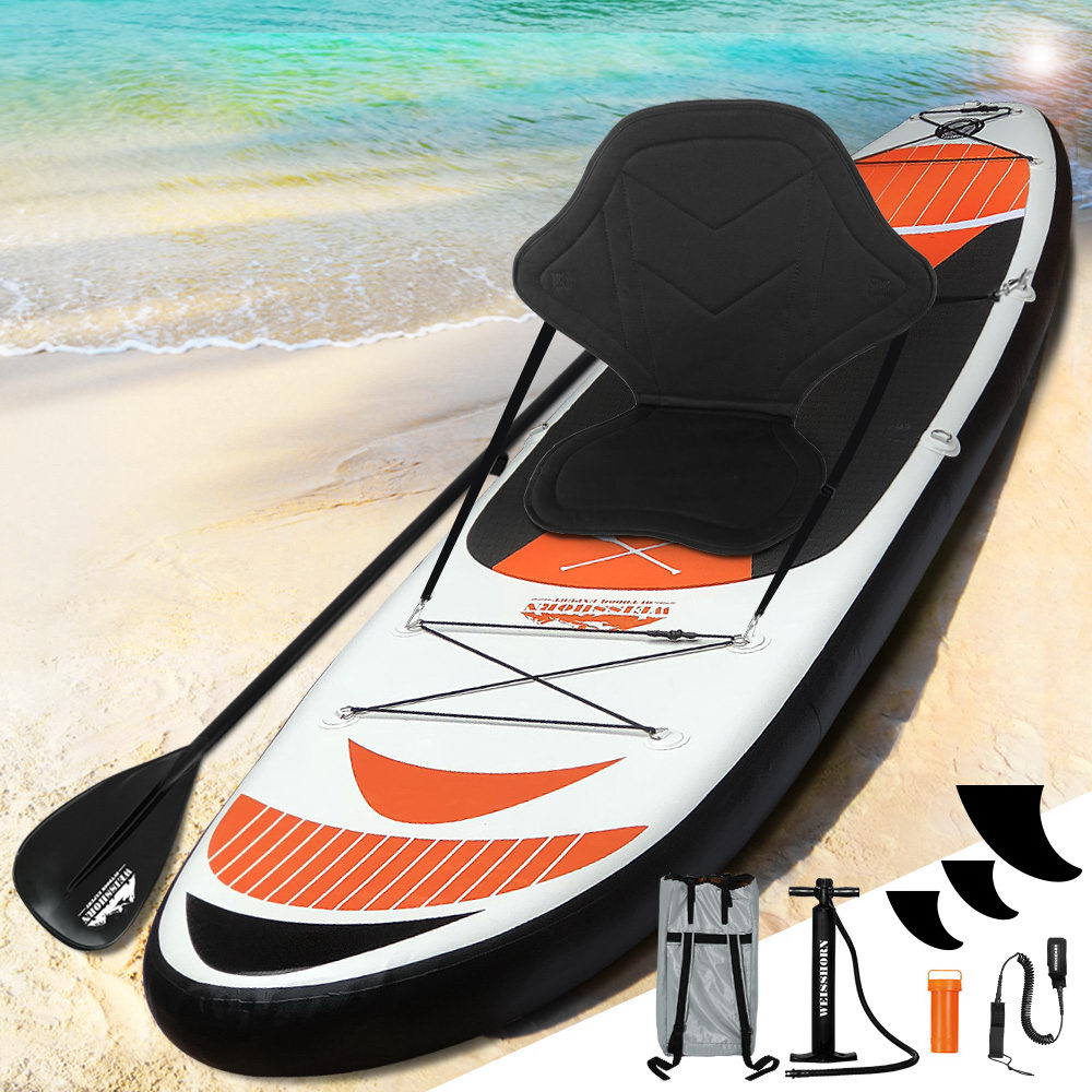 Weisshorn Stand Up Paddle Board 11FT Inflatable SUP Surfborads 15CM Thick - SILBERSHELL