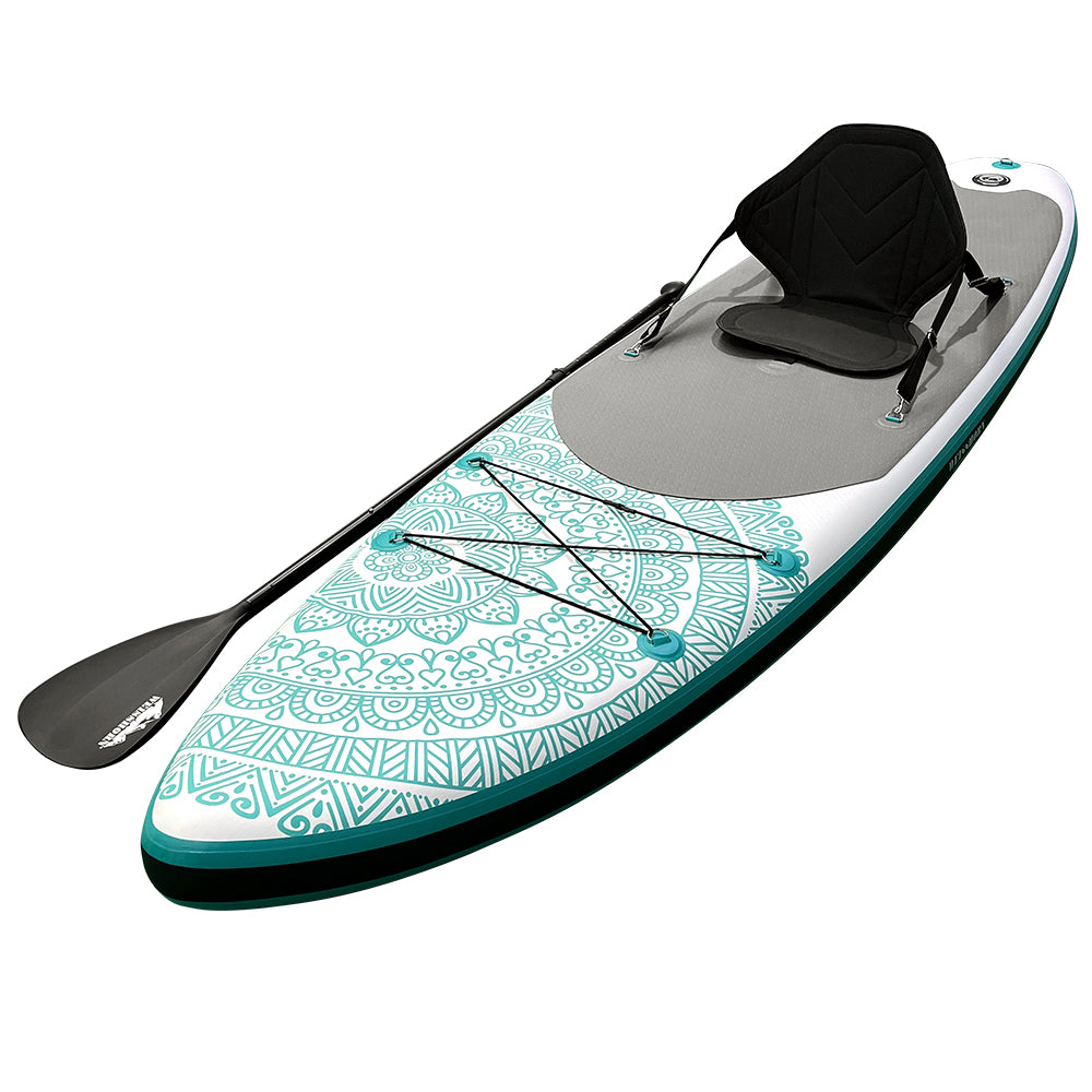 Weisshorn Stand Up Paddle Board 10.6ft Inflatable SUP Surfboard Paddleboard Kayak Surf Green - SILBERSHELL