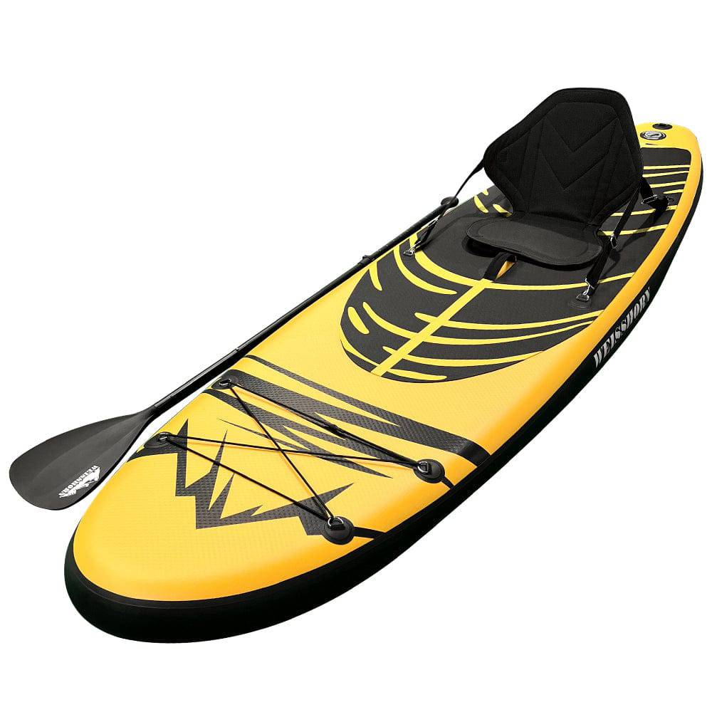 Weisshorn Stand Up Paddle Board Inflatable Kayak SUP Surfboard Paddleboard 10FT - SILBERSHELL