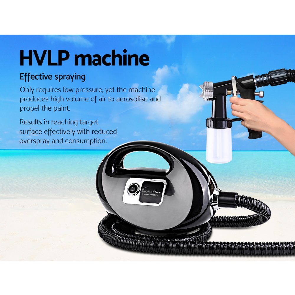 Professional Spray Tan Machine Sunless Tanning Gun Kit HVLP System Black - SILBERSHELL
