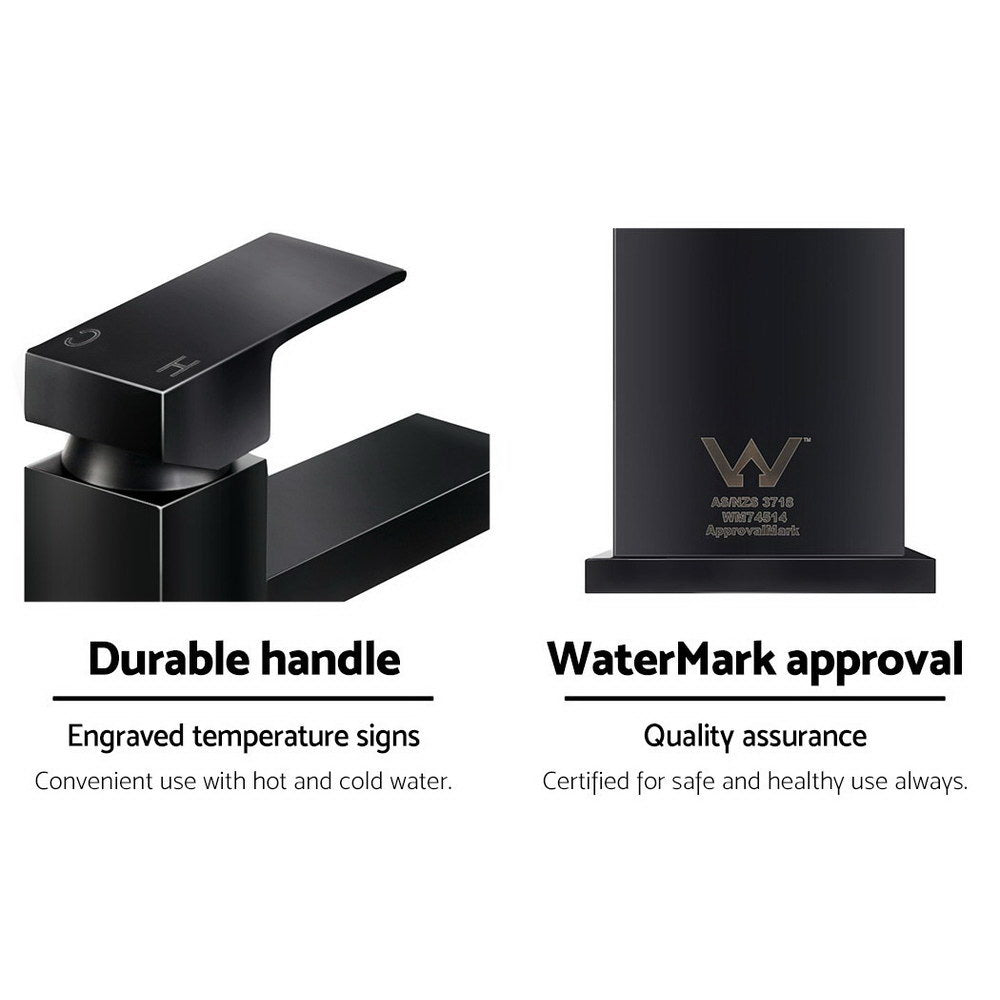 Cefito Basin Mixer Tap Faucet Bathroom Vanity Counter Top WELS Standard Brass Black - SILBERSHELL