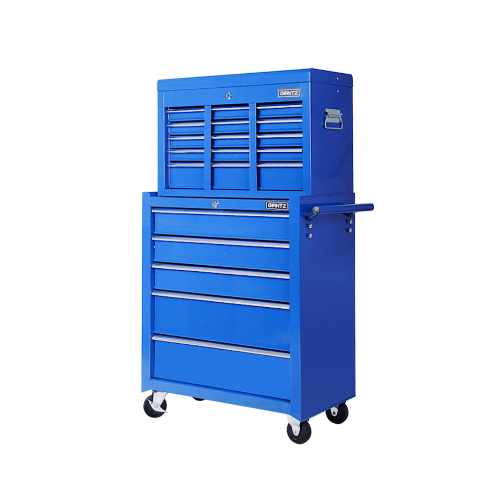 Giantz 14 Drawers Toolbox Chest Cabinet Mechanic Trolley Garage Tool Storage Box - SILBERSHELL