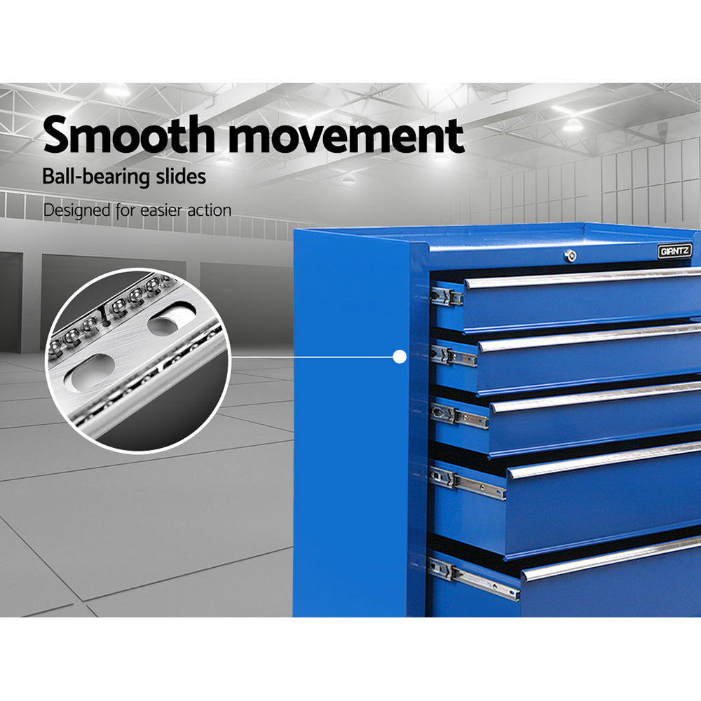 Giantz 5 Drawer Mechanic Tool Box Cabinet Storage Trolley - Blue - SILBERSHELL