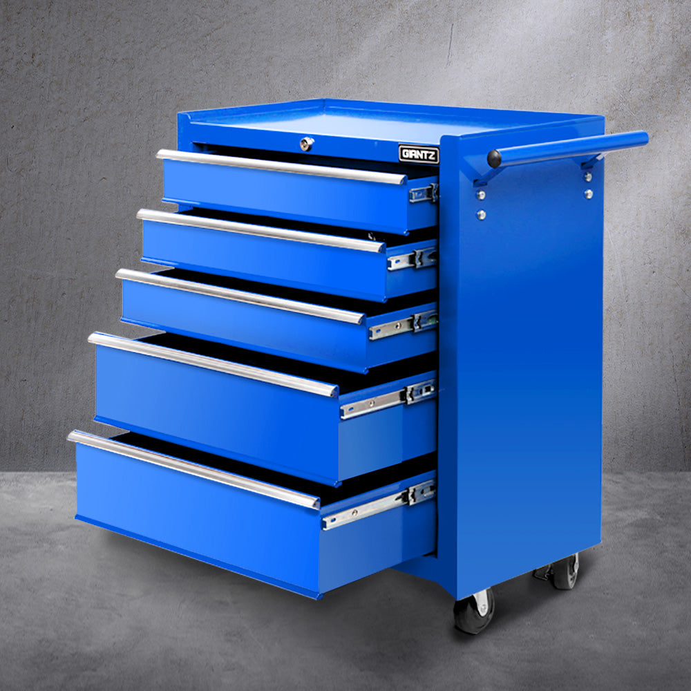 Giantz 5 Drawer Mechanic Tool Box Cabinet Storage Trolley - Blue - SILBERSHELL