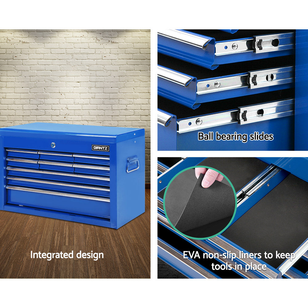 Giantz 9 Drawer Mechanic Tool Box Cabinet Storage - Blue - SILBERSHELL