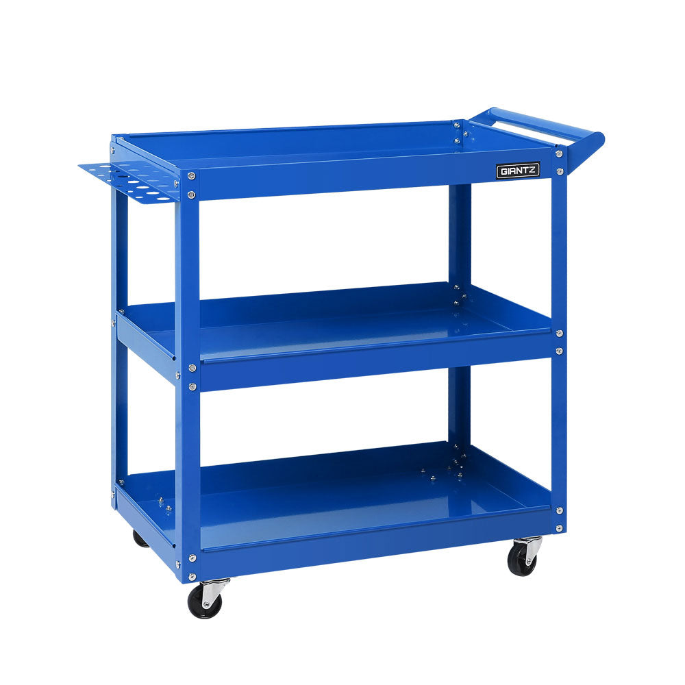Giantz Tool Cart 3 Tier Parts Steel Trolley Mechanic Storage Organizer Blue - SILBERSHELL