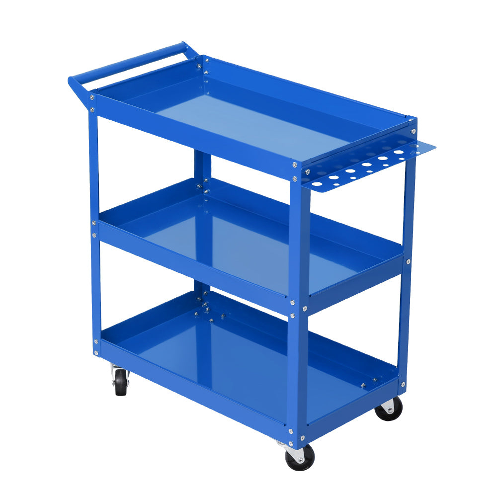 Giantz Tool Cart 3 Tier Parts Steel Trolley Mechanic Storage Organizer Blue - SILBERSHELL