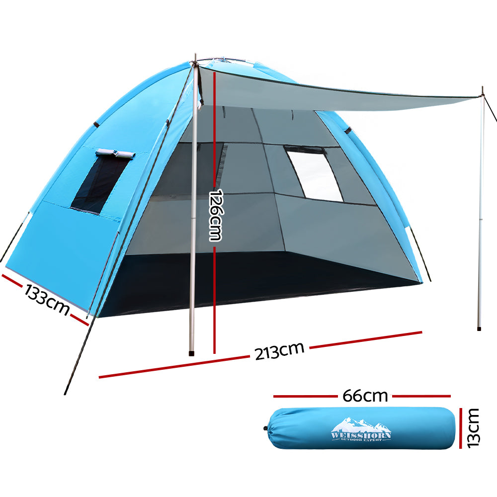 Weisshorn Camping Tent Beach Tents Hiking Sun Shade Shelter Fishing 2-4 Person - SILBERSHELL