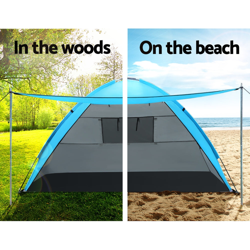 Weisshorn Camping Tent Beach Tents Hiking Sun Shade Shelter Fishing 2-4 Person - SILBERSHELL