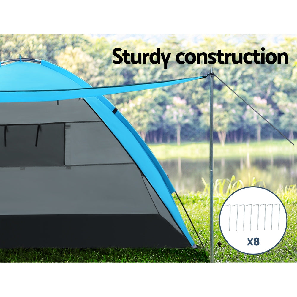 Weisshorn Camping Tent Beach Tents Hiking Sun Shade Shelter Fishing 2-4 Person - SILBERSHELL