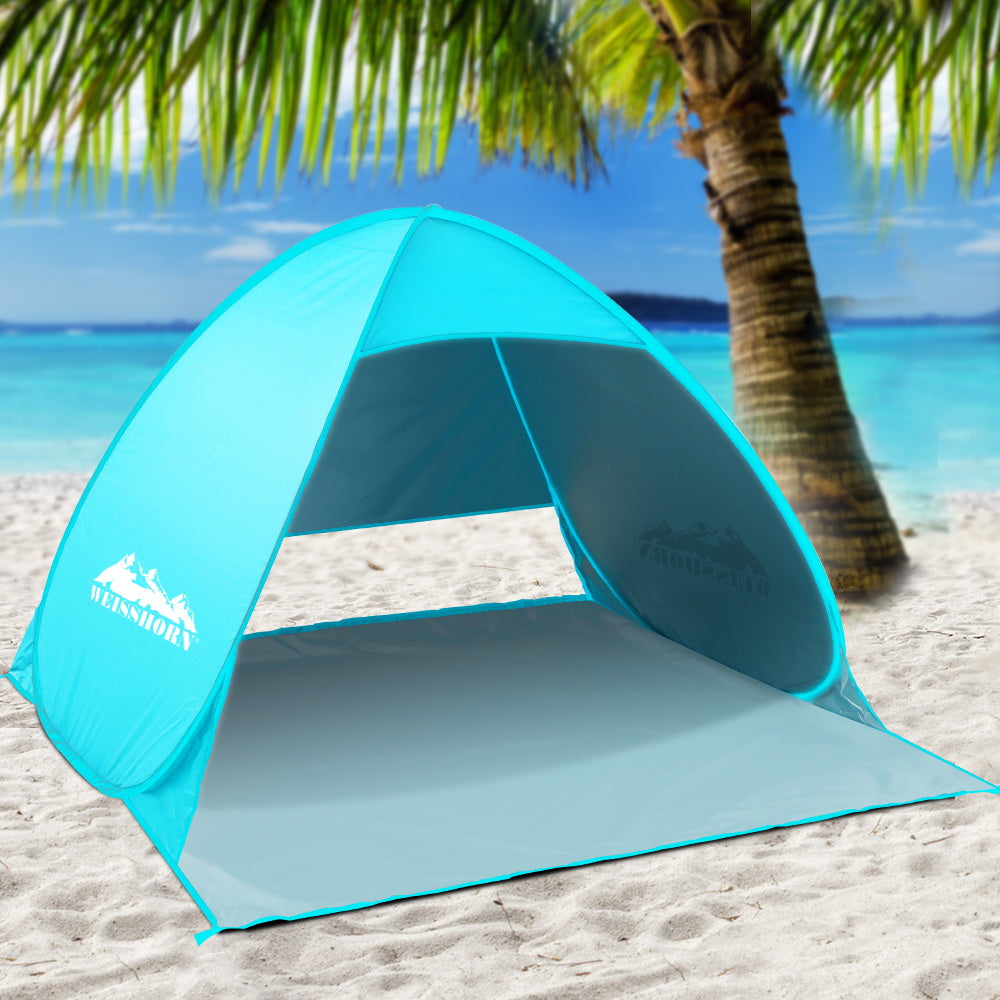 Weisshorn Pop Up Beach Tent Camping Hiking 3 Person Sun Shade Fishing Shelter - SILBERSHELL