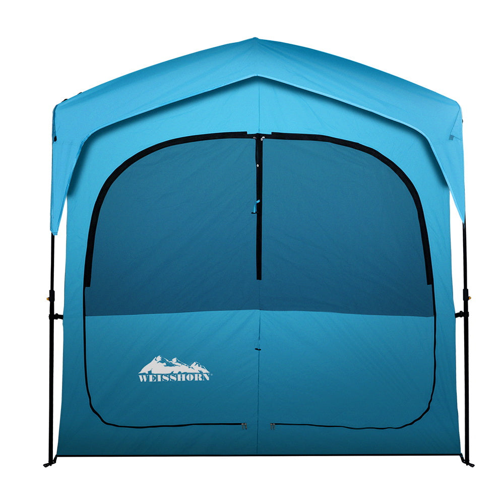 Weisshorn Pop Up Camping Shower Tent Portable Toilet Outdoor Change Room Blue - SILBERSHELL