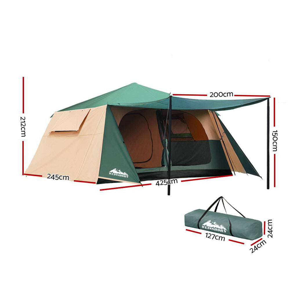 Weisshorn Instant Up Camping Tent 8 Person Pop up Tents Family Hiking Dome Camp - SILBERSHELL