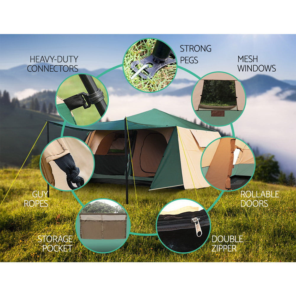 Weisshorn Instant Up Camping Tent 8 Person Pop up Tents Family Hiking Dome Camp - SILBERSHELL