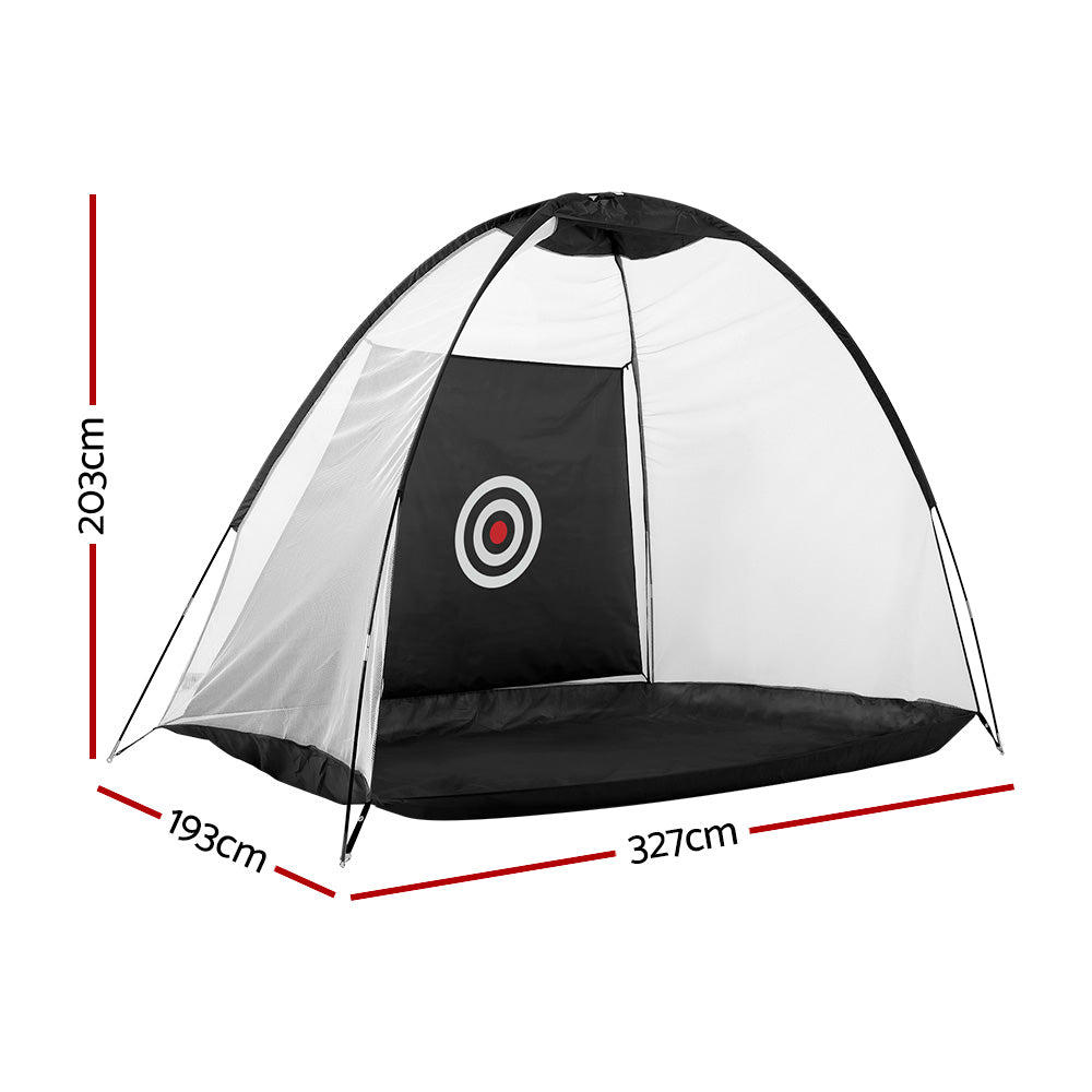 Everfit 3M Golf Practice Net Portable Training Aid Driving Target Tent Black - SILBERSHELL