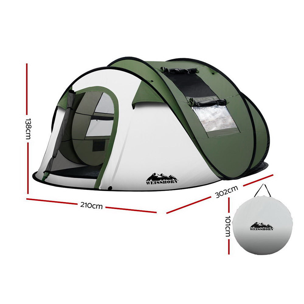 Weisshorn Instant Up Camping Tent 4-5 Person Pop up Tents Family Hiking Beach Dome - SILBERSHELL