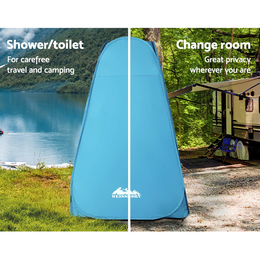 Weisshorn Pop-up Shower Tent Camping Outdoor Toilet Privacy Change Room Blue - SILBERSHELL