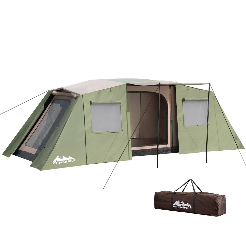 Weisshorn Camping Tent 10 Person Instant Up Tents Outdoor Family Hiking 3 Rooms - SILBERSHELL