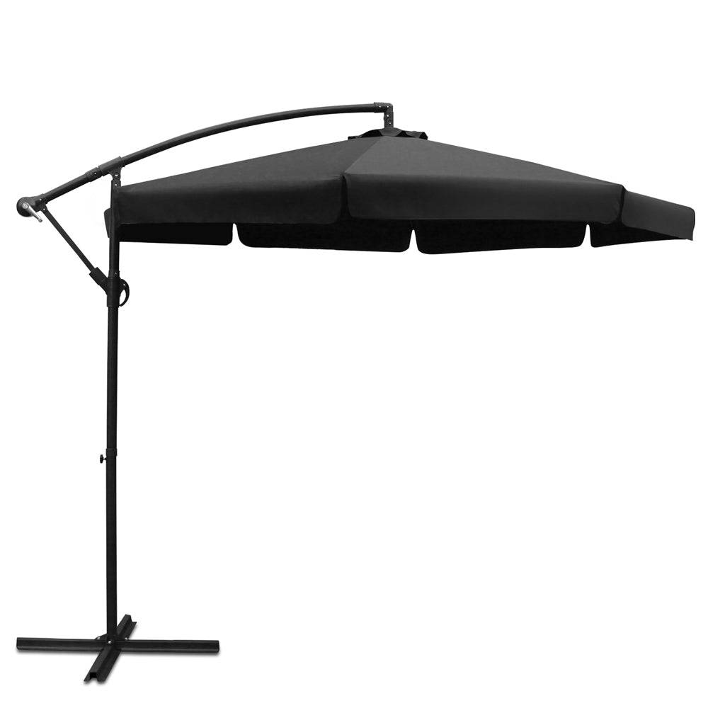 Instahut 3M Outdoor Umbrella - Black - SILBERSHELL