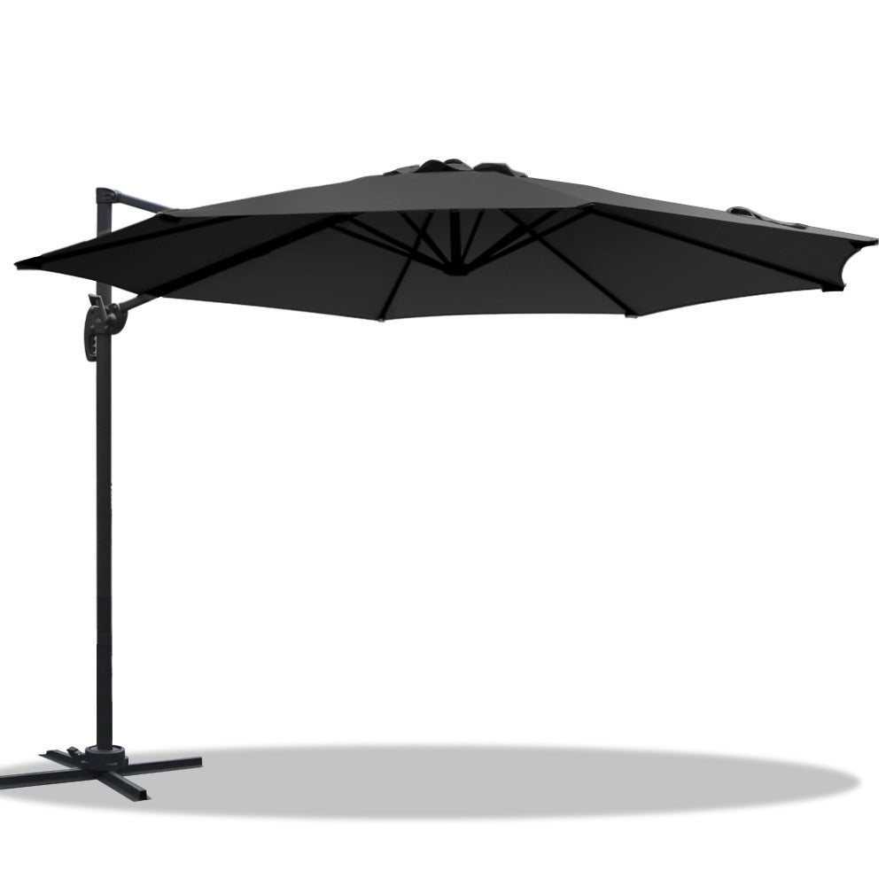 Instahut Roma Outdoor Umbrella - Black - SILBERSHELL