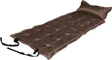 Trailblazer 21-Points Self-Inflatable Satin Air Mattress With Pillow - BROWN - SILBERSHELL