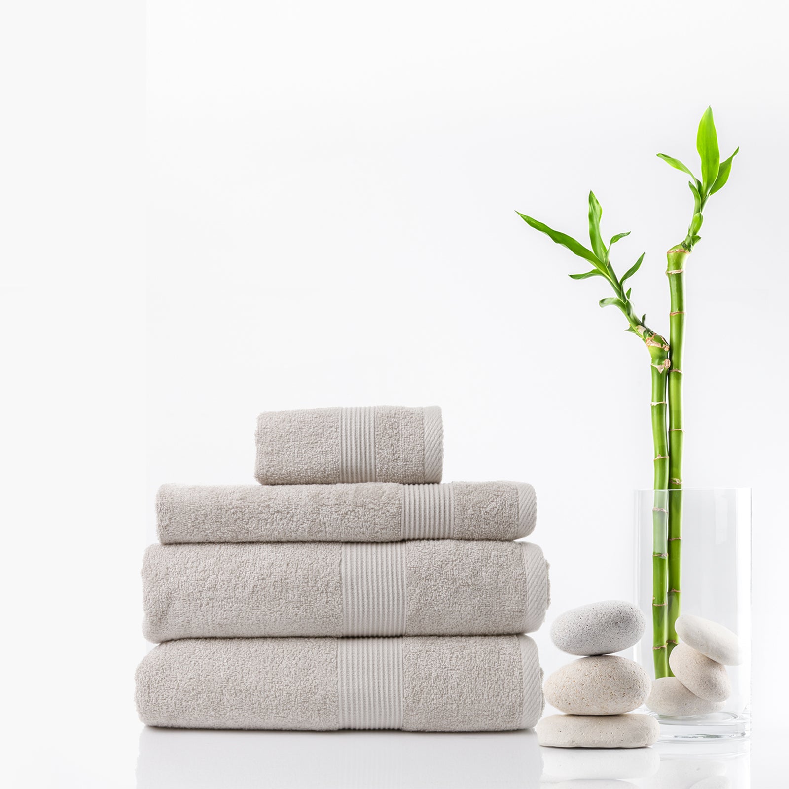 Royal Comfort 4 Piece Cotton Bamboo Towel Set 450GSM Luxurious Absorbent Plush - Sea Holly - SILBERSHELL