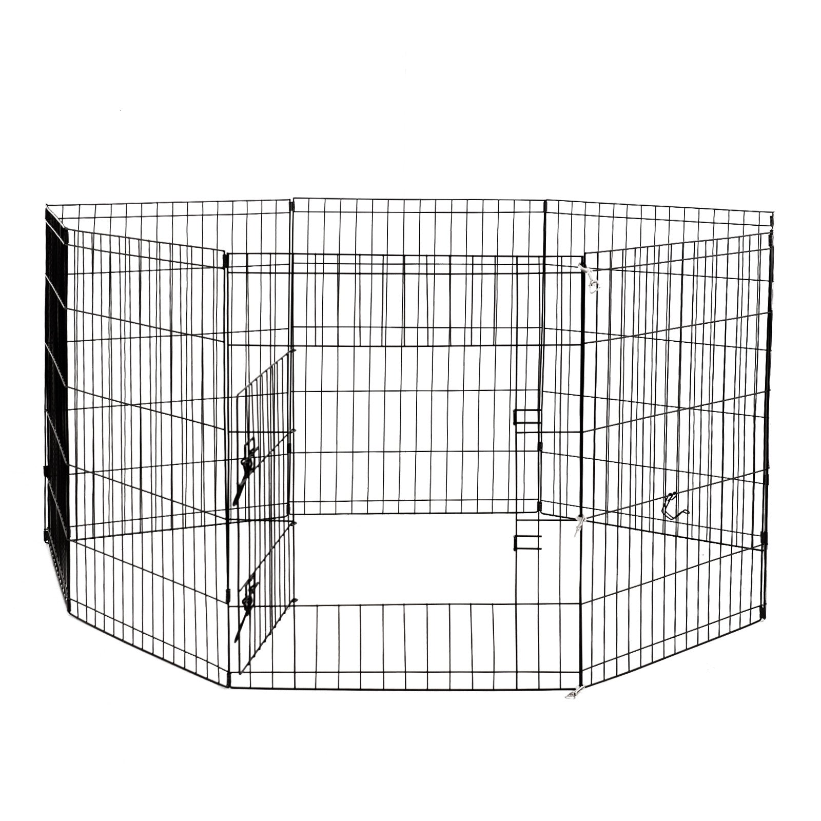 4Paws 8 Panel Playpen Puppy Exercise Fence Cage Enclosure Pets Black All Sizes - 24" - Black - SILBERSHELL