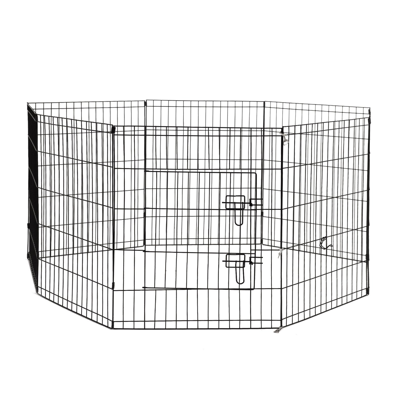 4Paws 8 Panel Playpen Puppy Exercise Fence Cage Enclosure Pets Black All Sizes - 24" - Black - SILBERSHELL