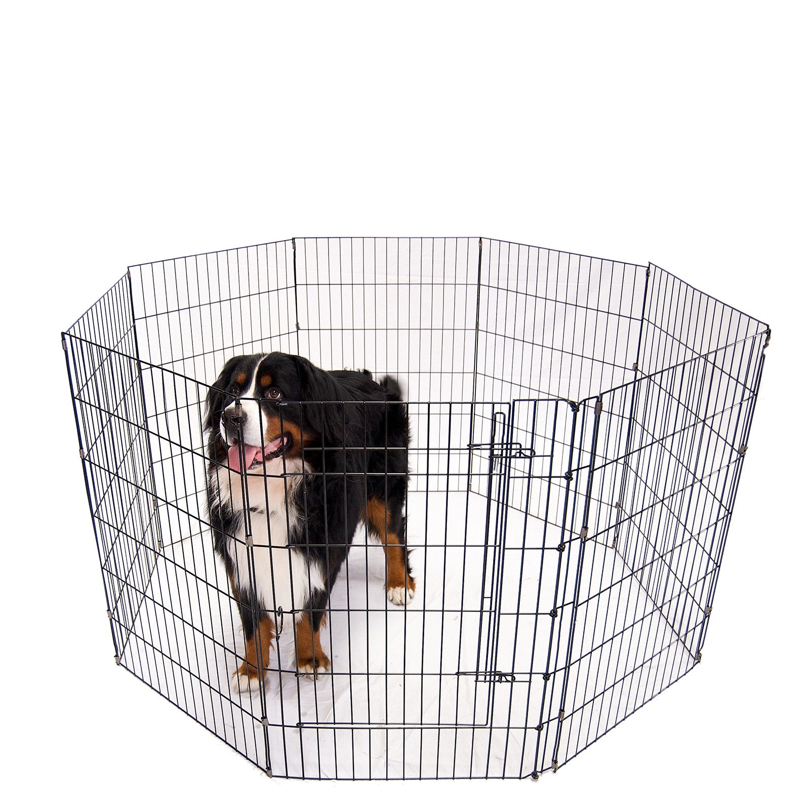 4Paws 8 Panel Playpen Puppy Exercise Fence Cage Enclosure Pets Black All Sizes - 24" - Black - SILBERSHELL