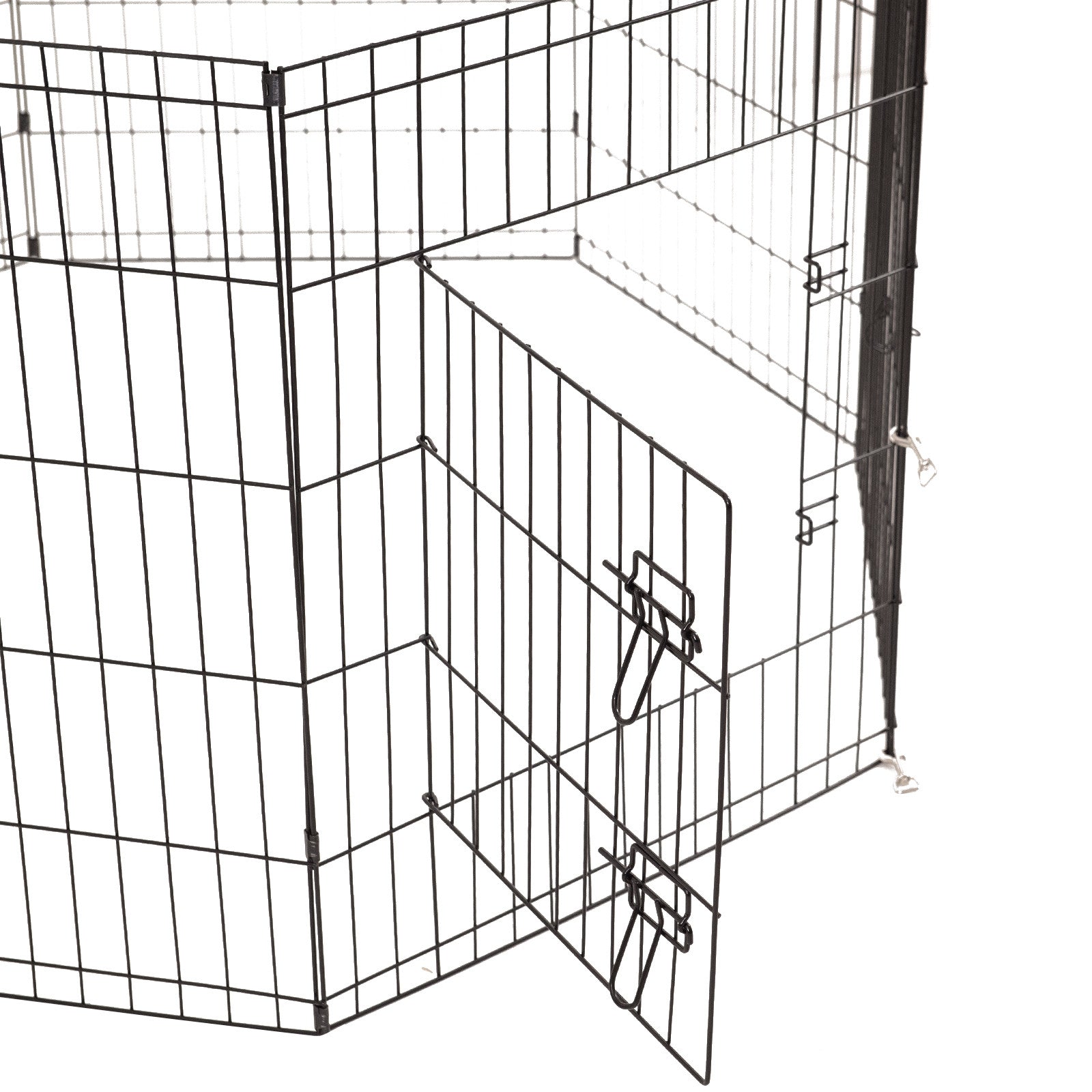 4Paws 8 Panel Playpen Puppy Exercise Fence Cage Enclosure Pets Black All Sizes - 24" - Black - SILBERSHELL