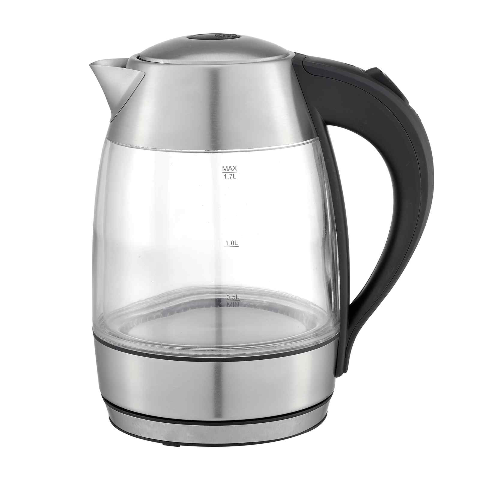 Kitchen Couture Cool Touch Slimline Stainless Steel Blue LED Glass Kettle 1.7L - SILBERSHELL