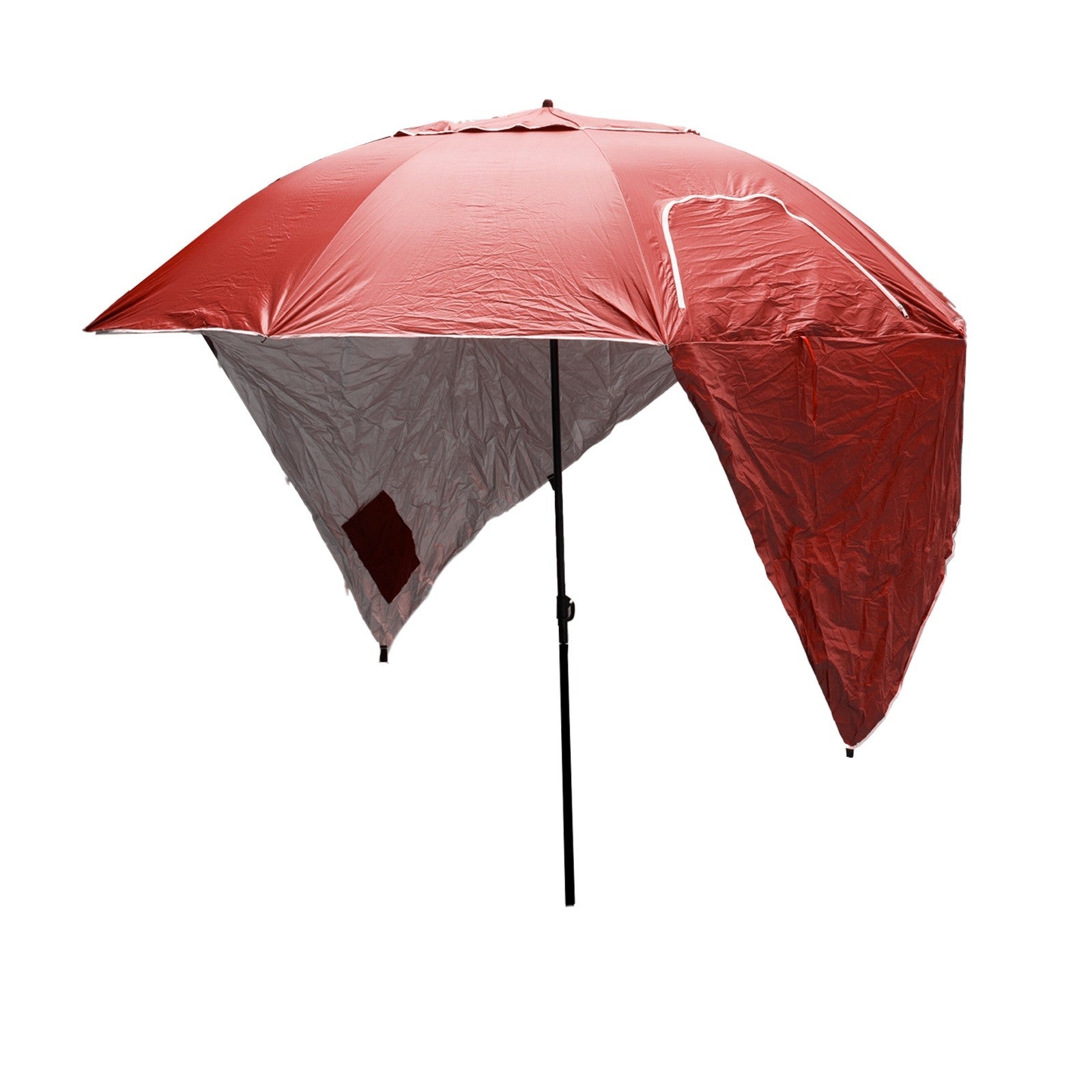 Havana Outdoors Beach Umbrella 2.4M Outdoor Garden Beach Portable Shade Shelter - Red - SILBERSHELL