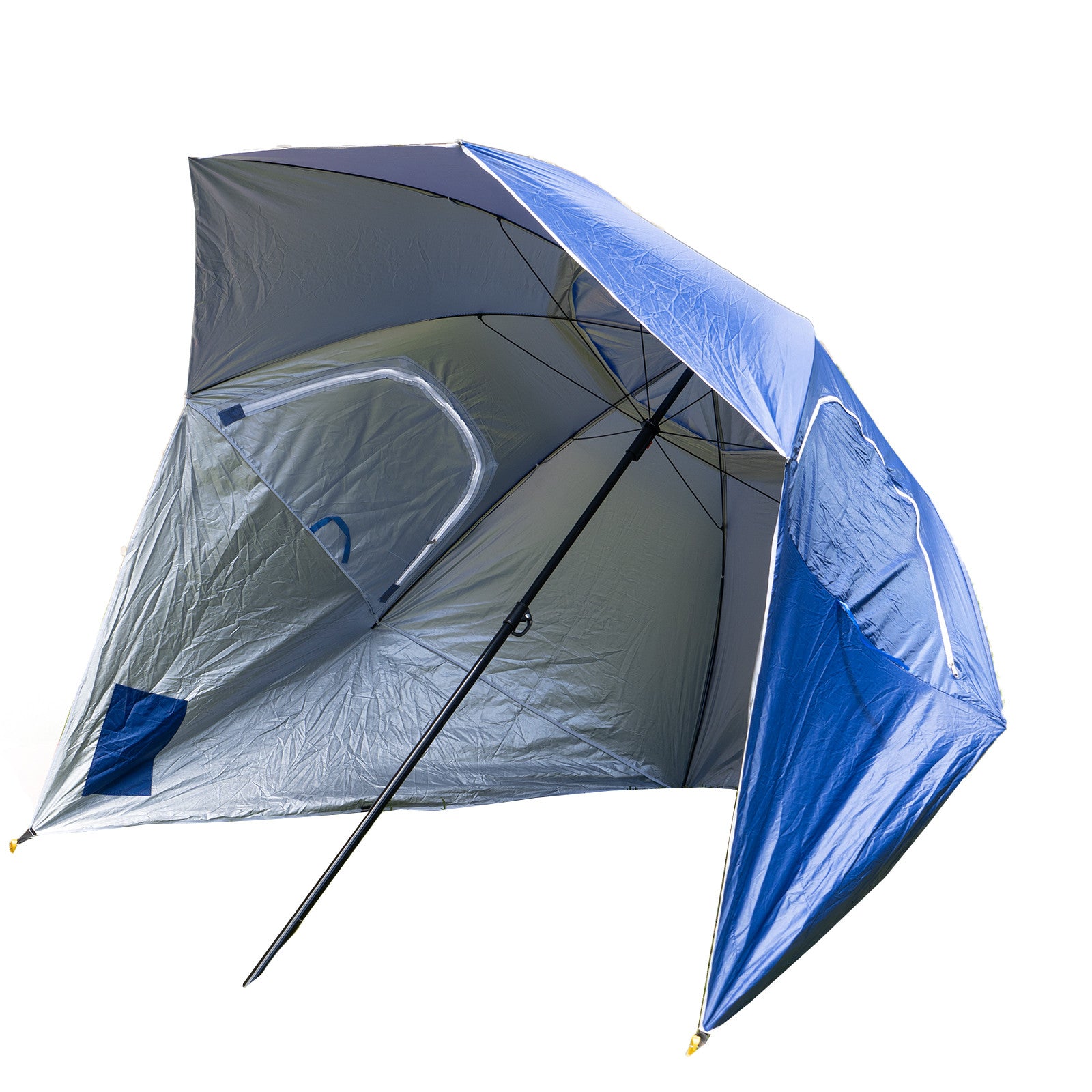 Havana Outdoors Beach Umbrella 2.4M Outdoor Garden Beach Portable Shade Shelter - Blue - SILBERSHELL