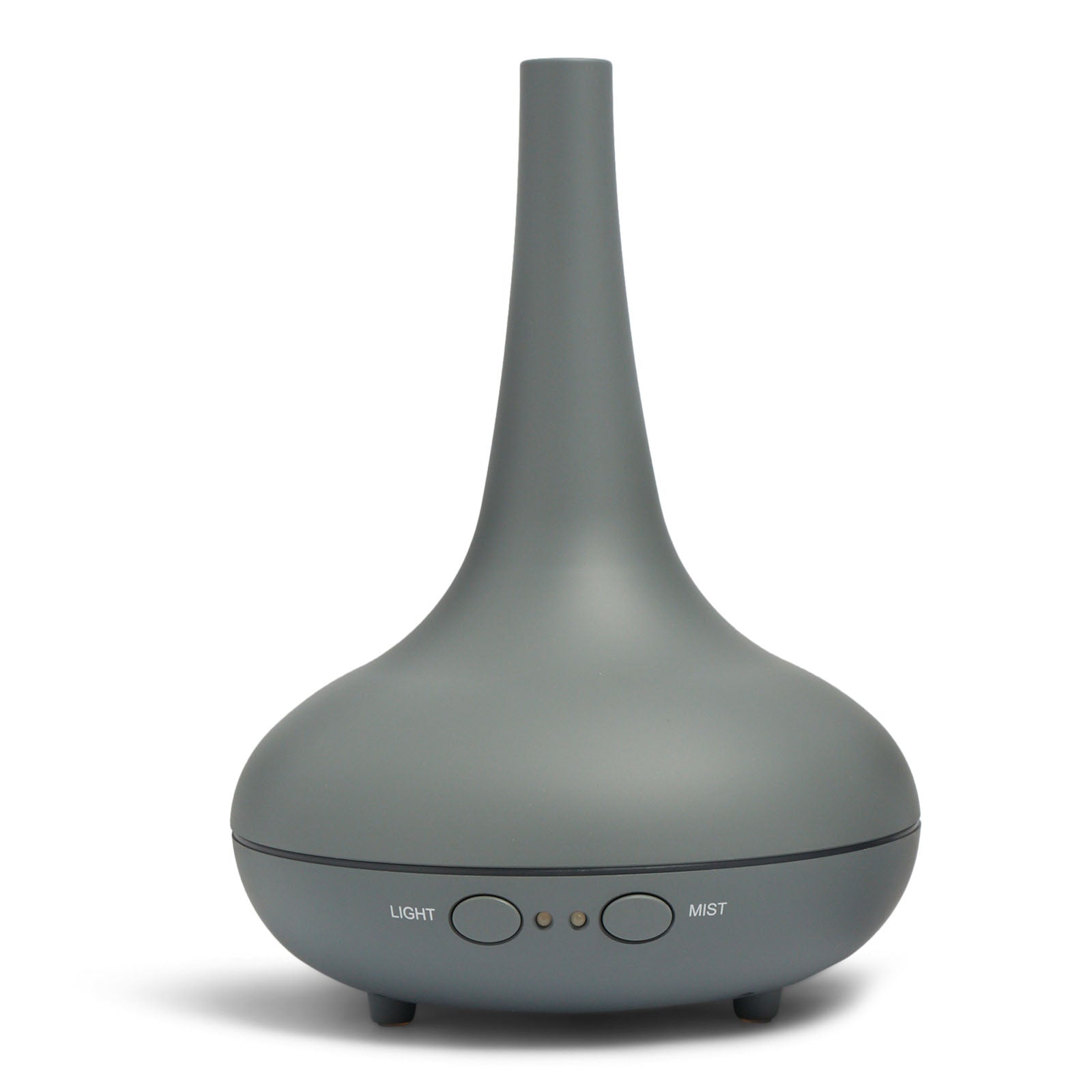 Essential Oil Diffuser Ultrasonic Humidifier Aromatherapy LED Light 200ML 3 Oils - Matte Grey - SILBERSHELL