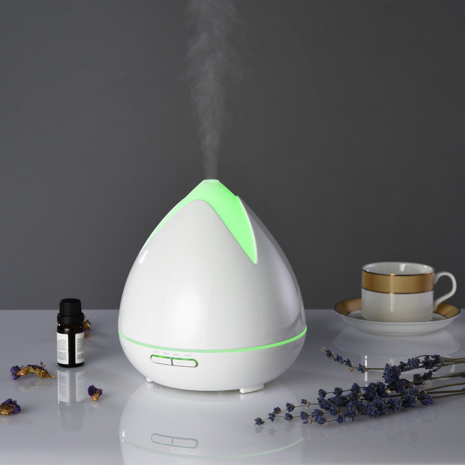 Essential Oils Ultrasonic Aromatherapy Diffuser Air Humidifier Purify 400ML - White - SILBERSHELL