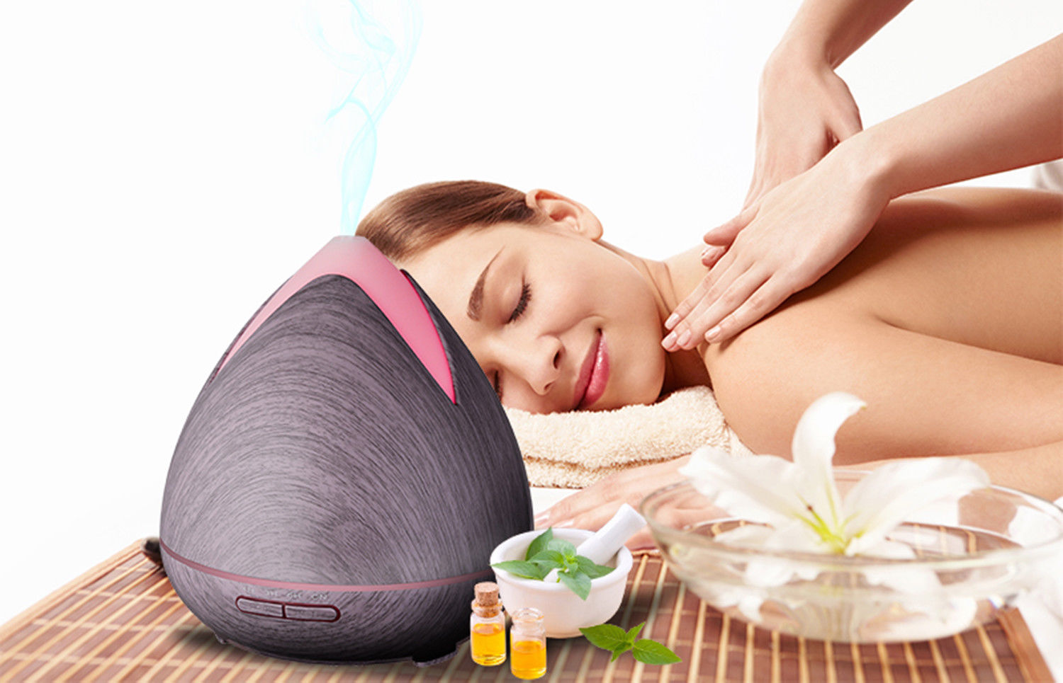 Essential Oils Ultrasonic Aromatherapy Diffuser Air Humidifier Purify 400ML - Violet - SILBERSHELL