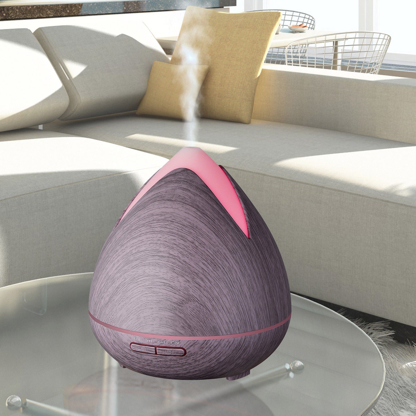 Essential Oils Ultrasonic Aromatherapy Diffuser Air Humidifier Purify 400ML - Violet - SILBERSHELL