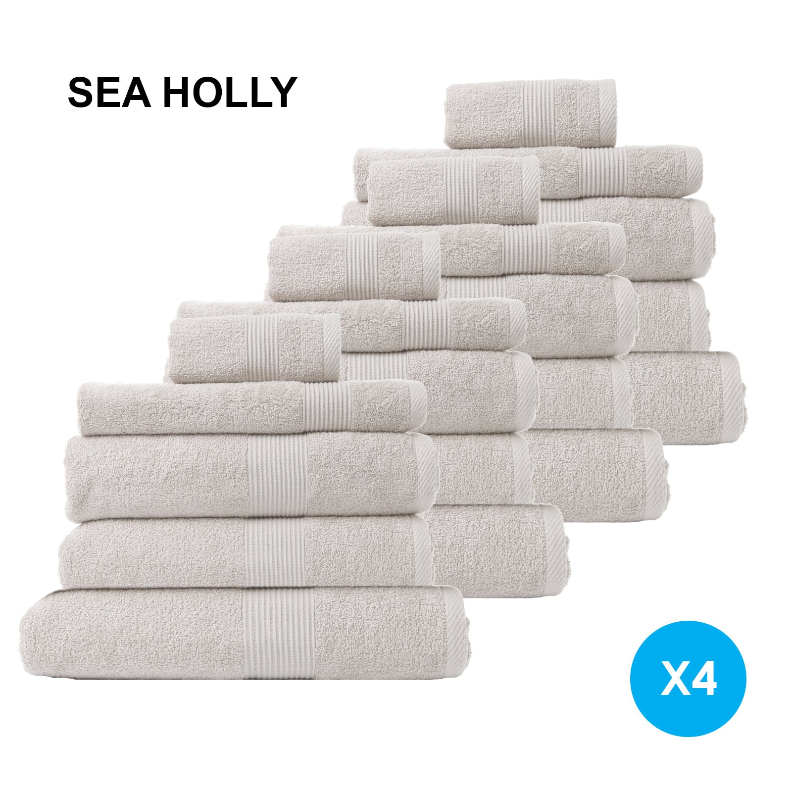 Royal Comfort 20 Piece Cotton Bamboo Towel Bundle Set 450GSM Luxurious Absorbent - Sea Holly - SILBERSHELL