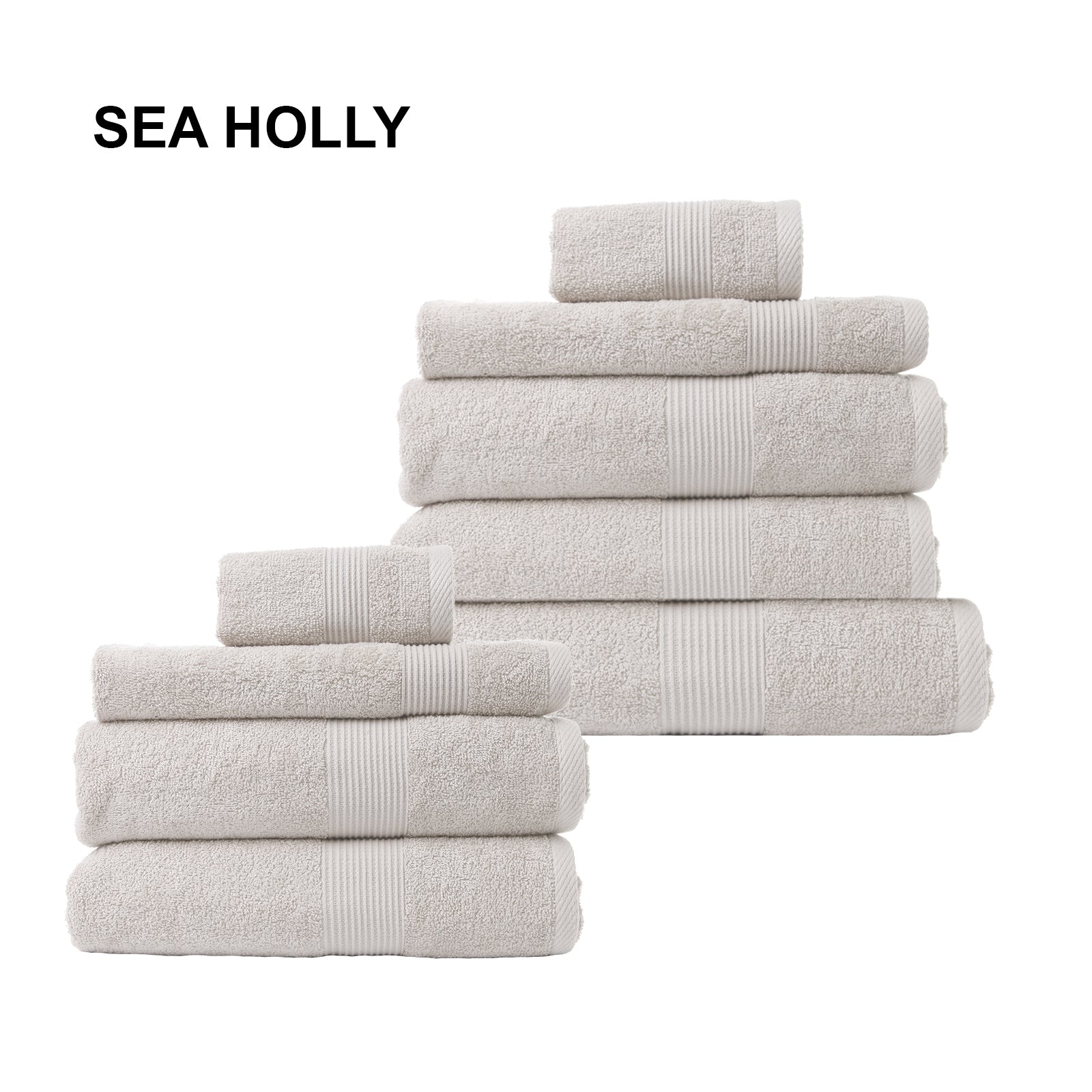 Royal Comfort 9 Piece Cotton Bamboo Towel Bundle Set 450GSM Luxurious Absorbent - Sea Holly - SILBERSHELL