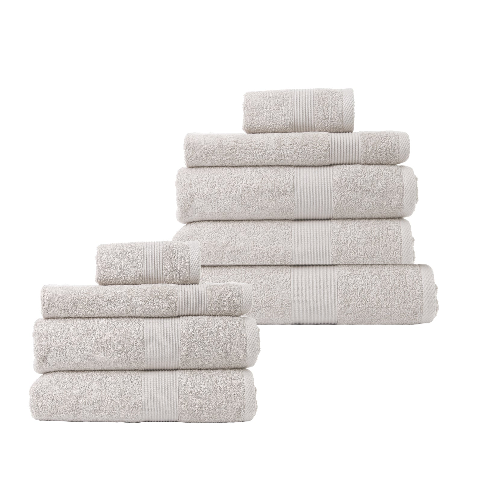 Royal Comfort 9 Piece Cotton Bamboo Towel Bundle Set 450GSM Luxurious Absorbent - Sea Holly - SILBERSHELL