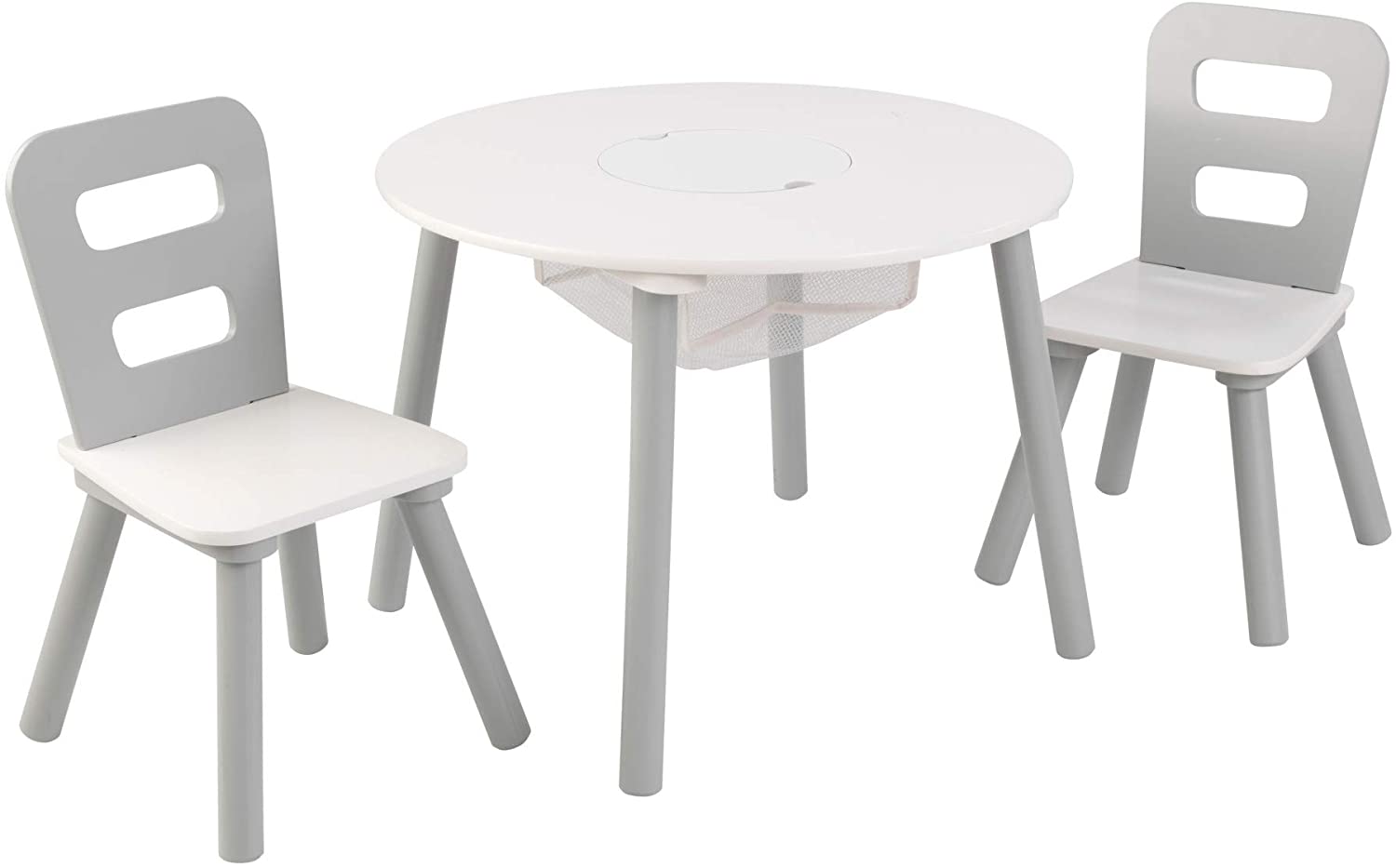 Round Table and 2 Chair Set for kids (Gray) - SILBERSHELL