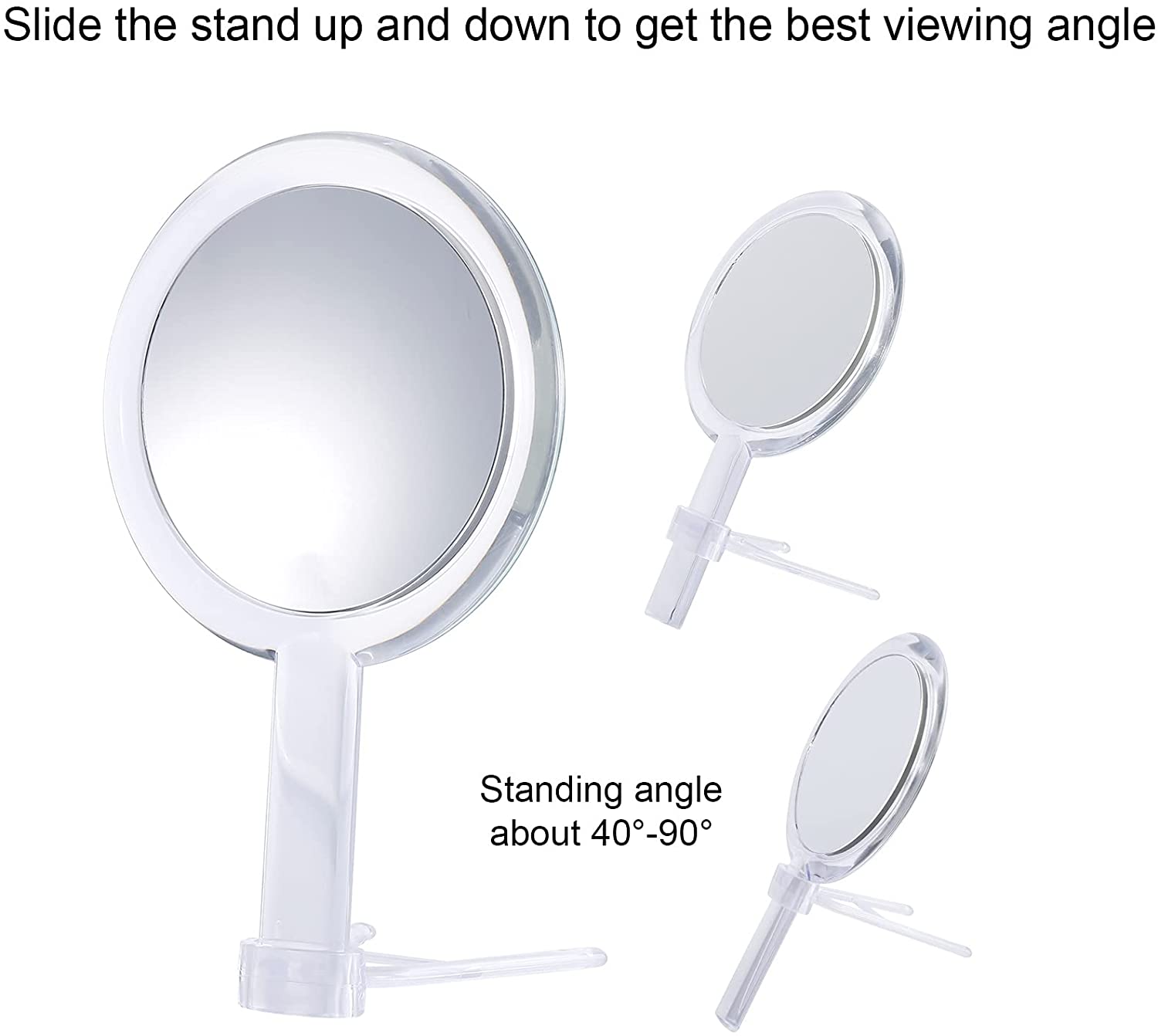 20X Magnifying Hand Mirror Two Sided Use for Makeup Application, Tweezing, and Blackhead/Blemish Removal (15 cm Silver) - SILBERSHELL