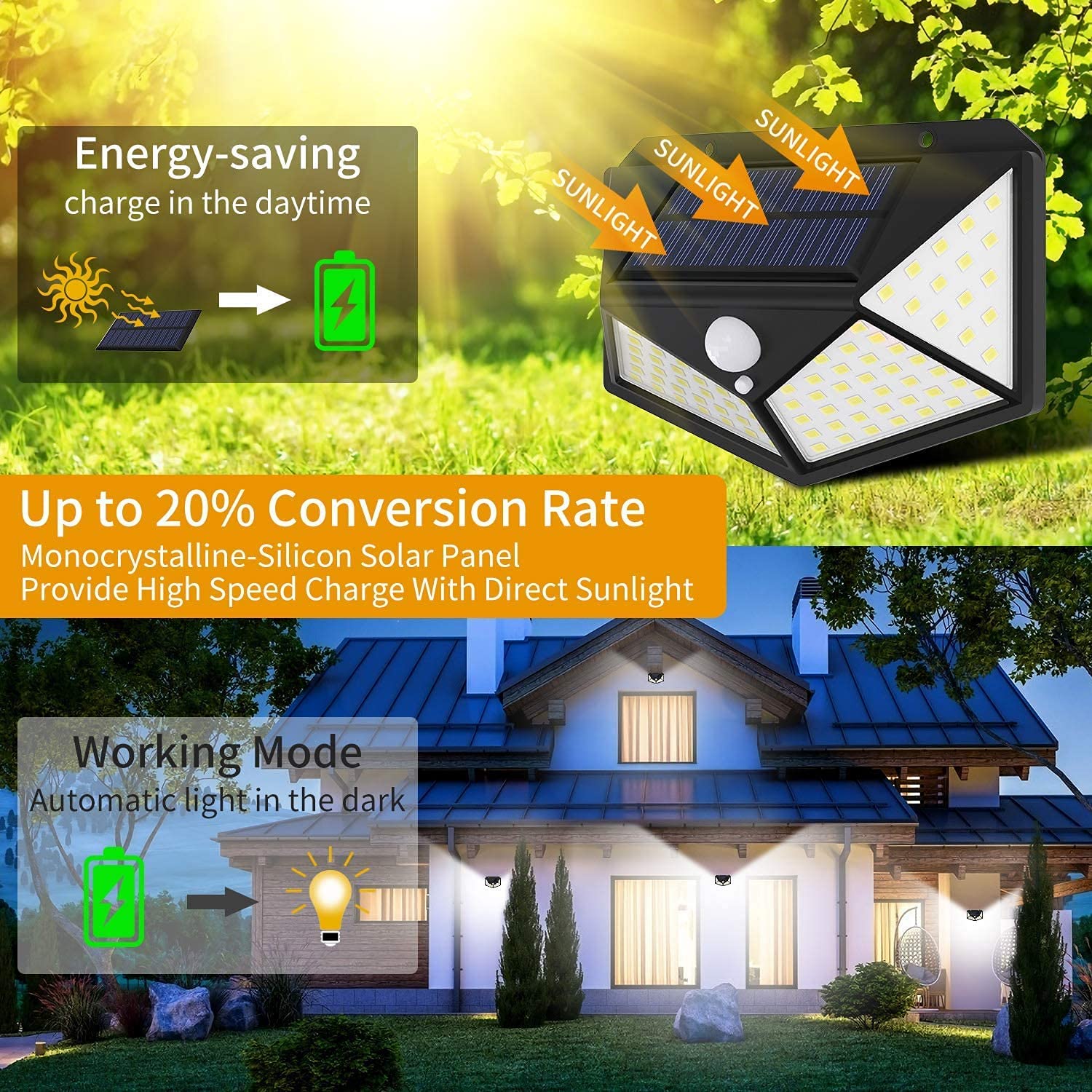 100 Waterproof LED Solar Fairy Light Outdoor with 8 Lighting Modes for Home,Garden and Decoration (4 pack) - SILBERSHELL